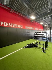 Interior of a D1 training facility.