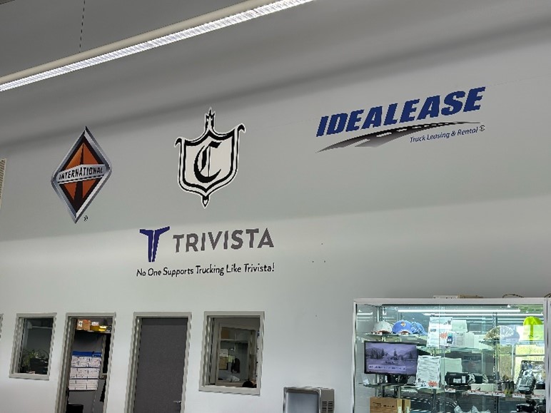 Interior wall graphics at Trivista.