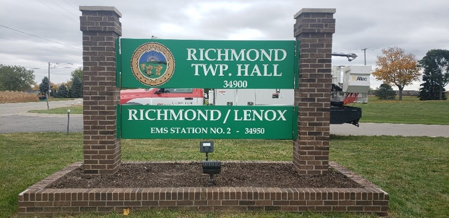 Richmond Township city signage in Michigan.